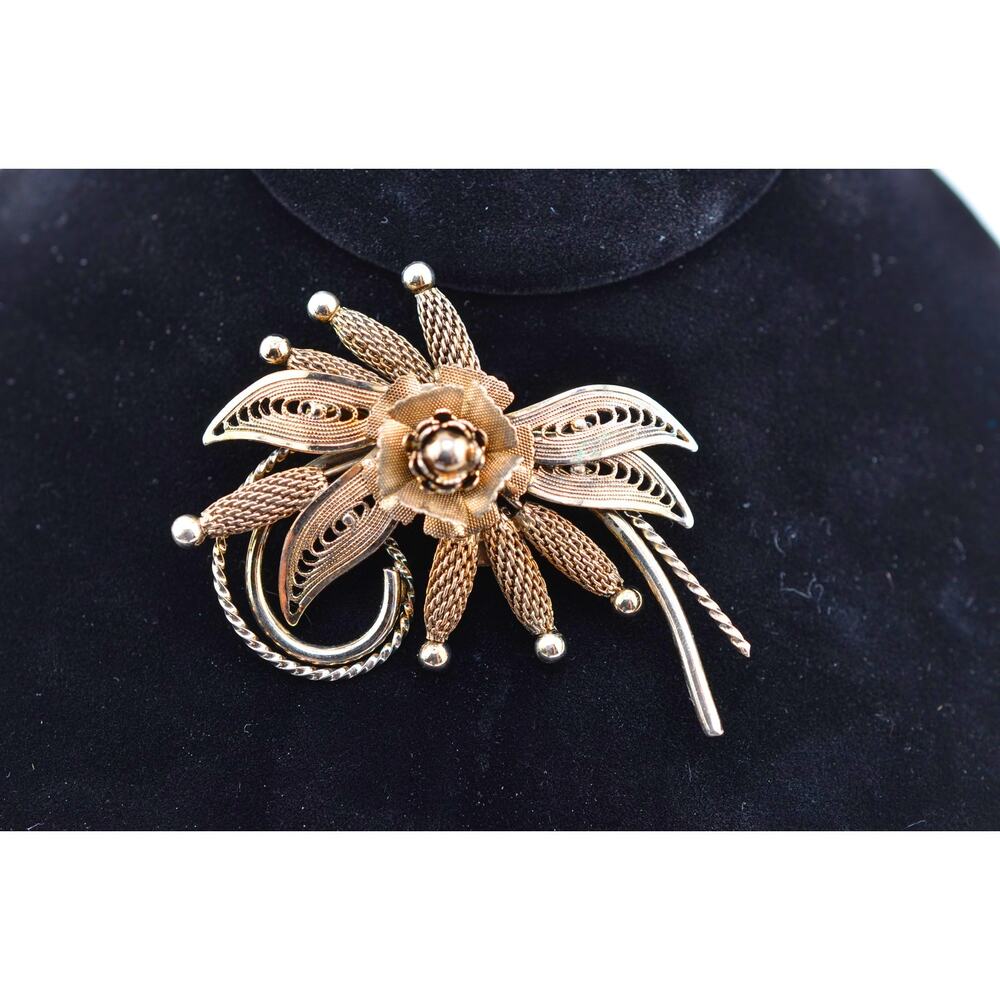 Vintage Signed Hobe Sterling Silver Marcasite 1940's Brooch